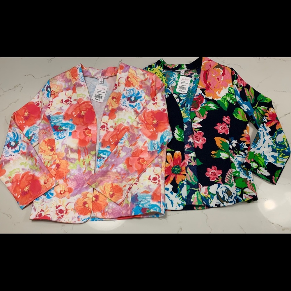 NWT Spring Floral Cardigan Blazer Set Small Pink